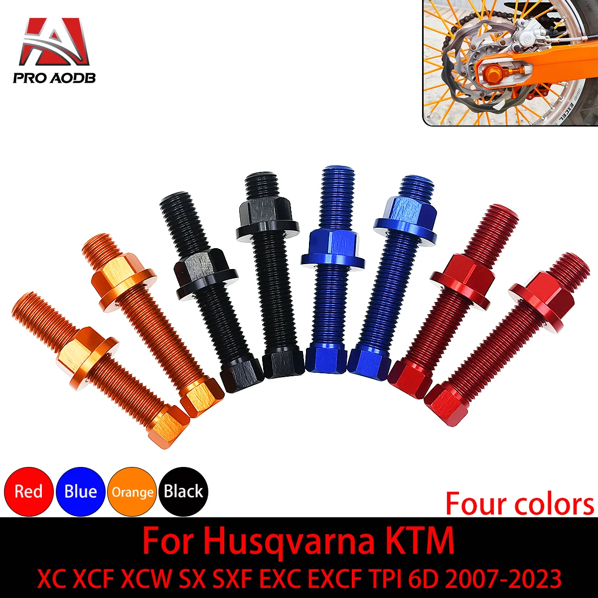 

M10 Rear Axle Blocks Chain Adjuster Bolt Screw For Husqvarna GasGas KTM 125-500 XC XCF XCW SX SXF EXC EXCF 2007-2023 EX EXF Etc