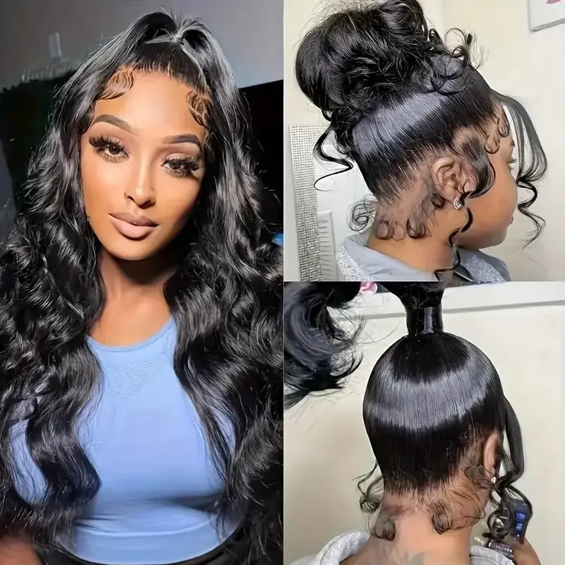 Rosabeauty HD Body Wave Nature Color 13X6 Transparent Lace Frontal Wig 13X4 Front Human Hair Glueless Wig 250% Density