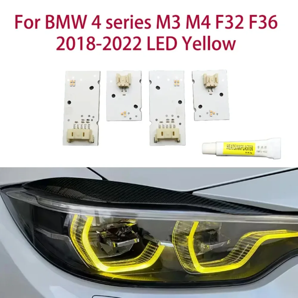 Para BMW serie 4 M3 F32 F36 18-22 LED de giro a amarillo chip DRL Angel Eyes modificación de color de luz de coche faros de coch
