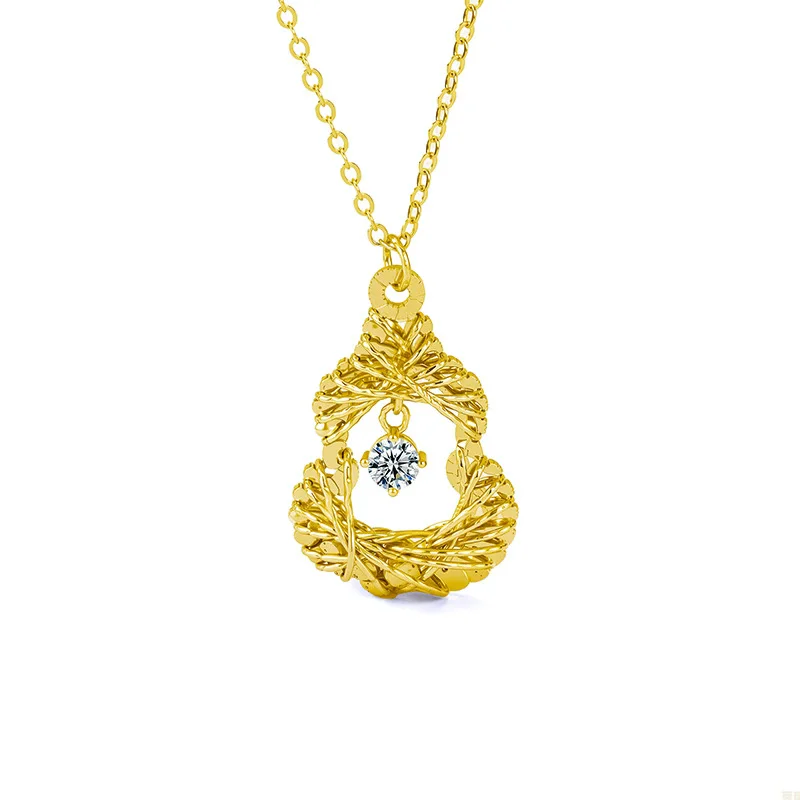 

Женское ожерелье из стерлингового серебра 925 пробы, позолоченный муассанит в форме сердца, тканые модные украшения, аксессуары для вечеринок