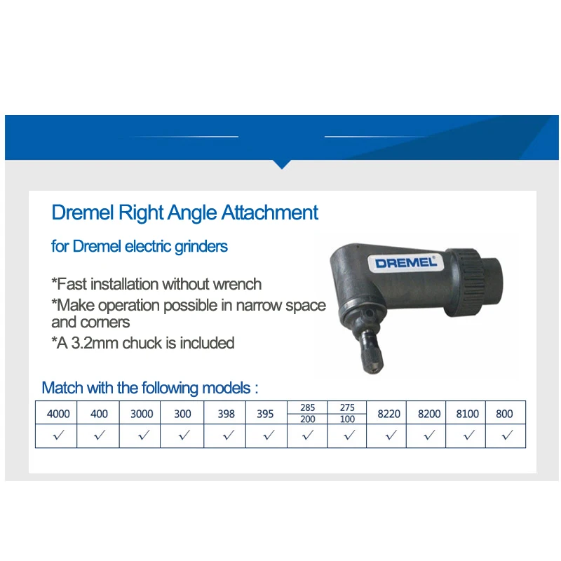 Imagem -05 - Dremel 575 Fixação do Ângulo Direito Adaptador Original da Broca do Ângulo Direito para a Ferramenta Giratória Engrenagem para o Corte da Perfuração e a Moedura