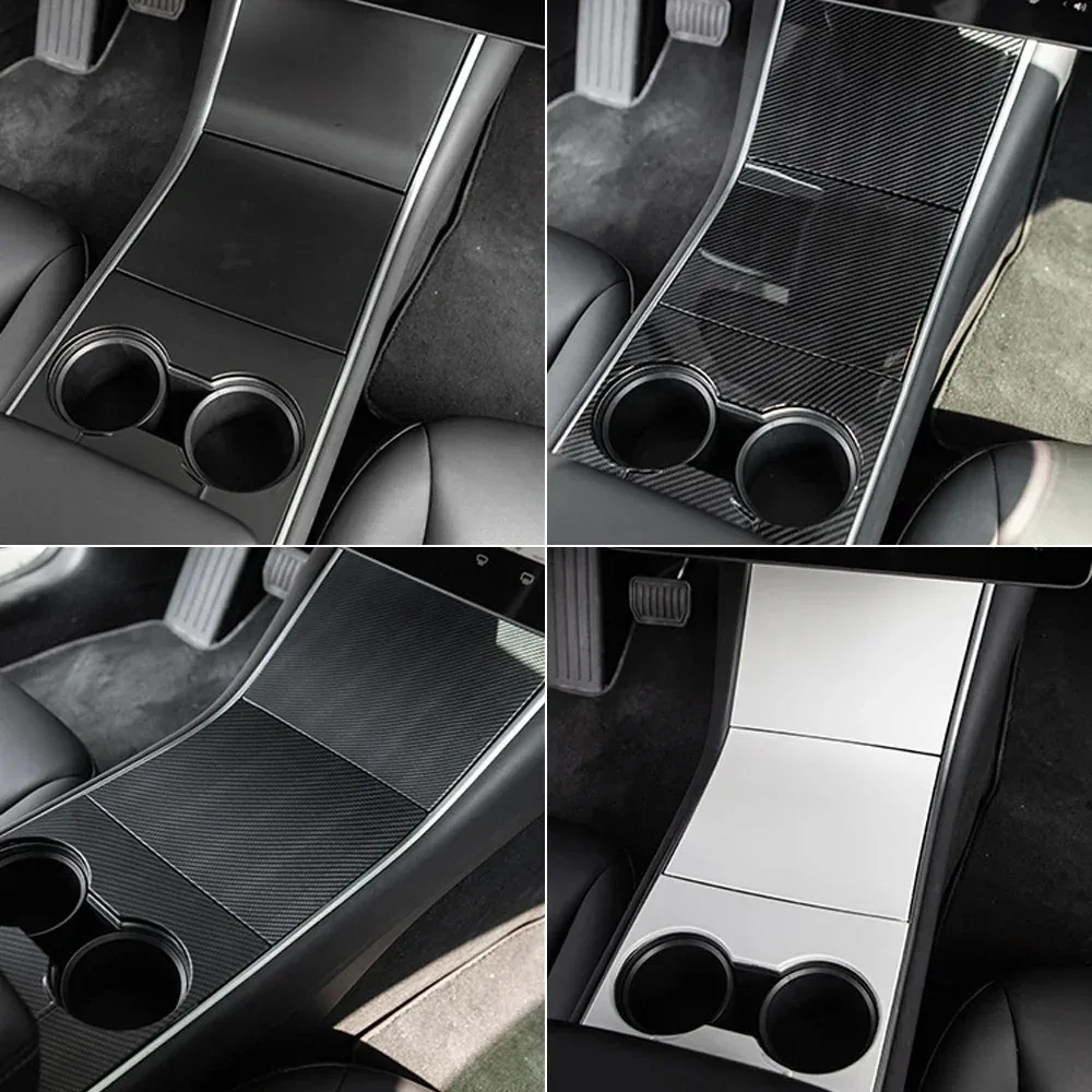 Consola central de coche pegatina cubierta envolvente decoración Interior envoltura Panel de Control Central parche protector para Tesla Model3