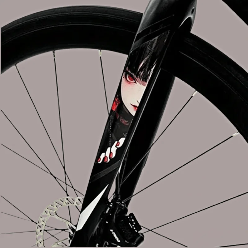 

2PCS/SET Anime Girl Bike Fork Stickers 5 Styles Waterproof Vinyl Decals For Bicycle Front Fork Decor