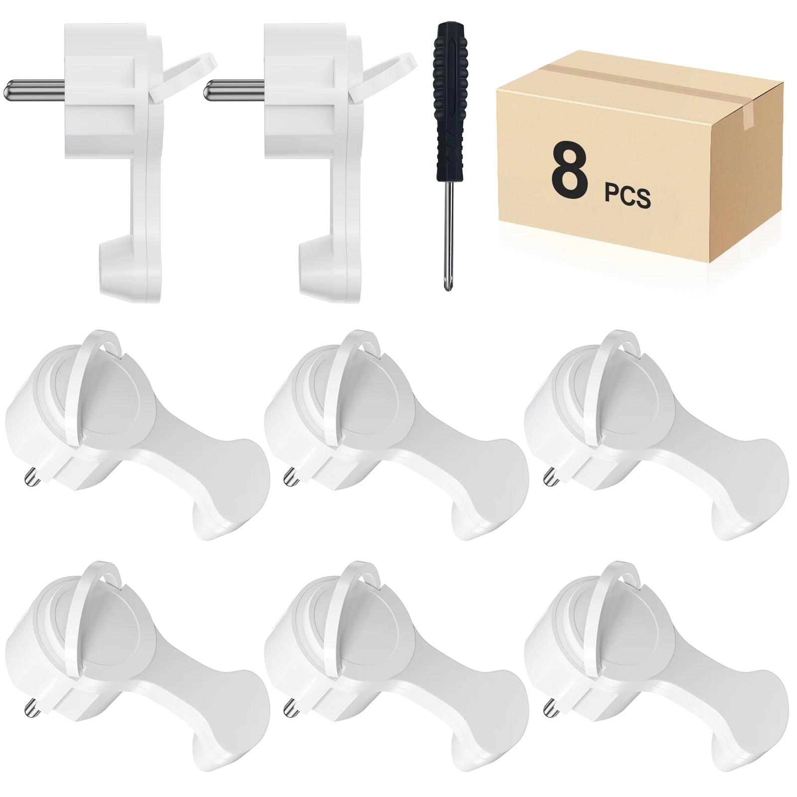 HITRENDS 4/8pcs Schuko angled plug with folding handle, Schuko flat plug EU Power Plug Replacement Rewireable Extension Cable