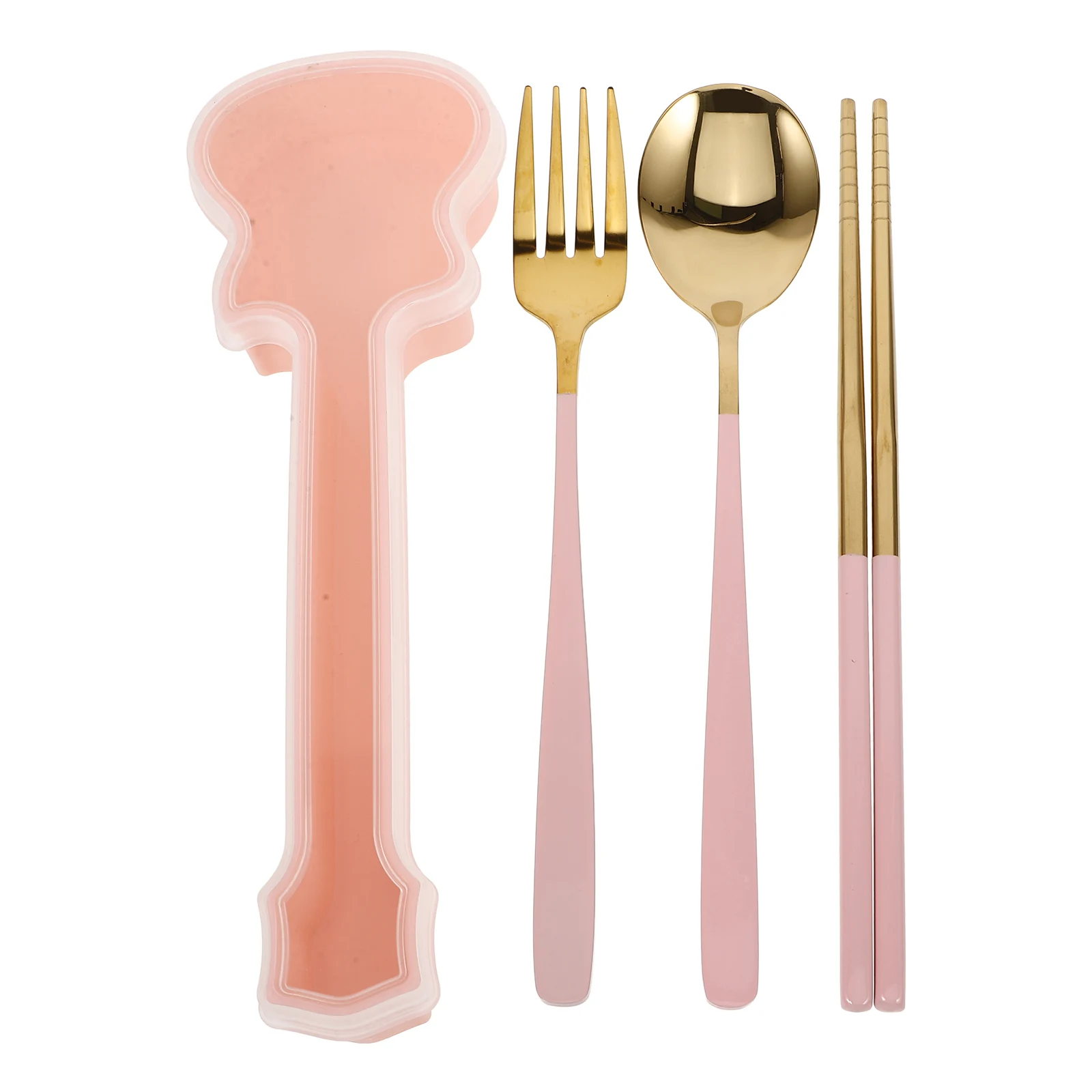 

Stainless Steel Cutlery Set Lunch Utensil Case Spoon and Chopstick Kit Fork with