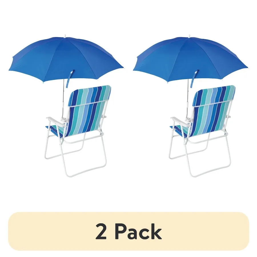 

2 pack Blue Clip-on Umbrella for Beach Chair UV Resistant