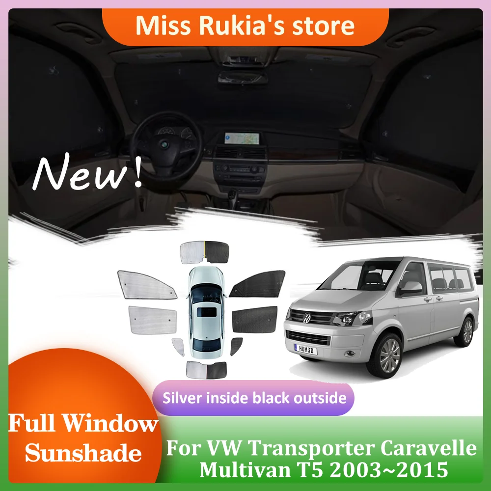 Coverage Sunshades For VW Transporter Caravelle Multivan T5 California 2003~2015 Windows Sun Visor Windshield Curtain Accessorie