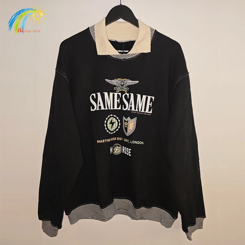 الكلاسيكية خطابات شعار طباعة مارتين روز بلوزات الرجال النساء أفضل نوعية القطن المتضخم الربط التلبيب حواف البلوفرات الجانبية