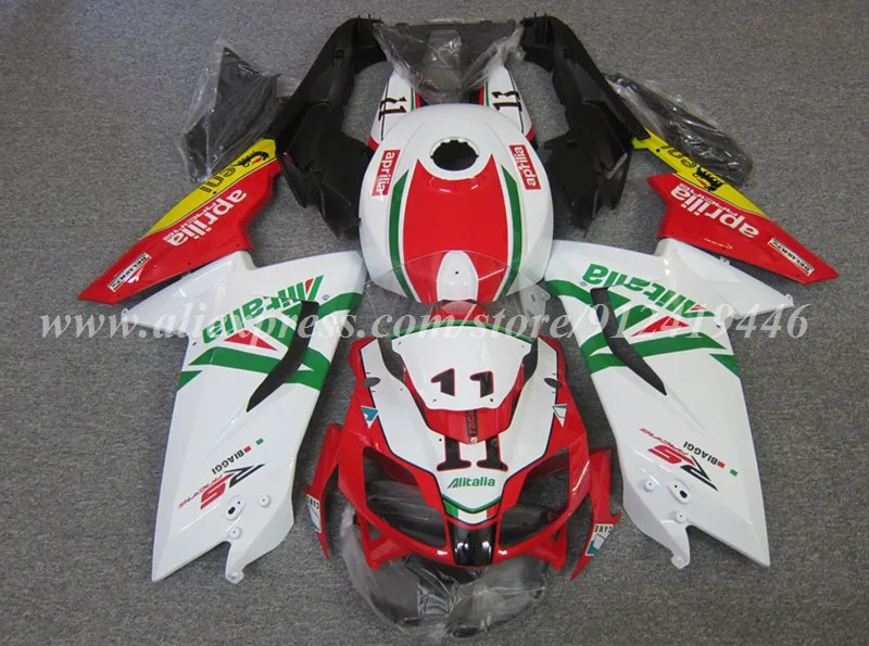 4Gifts New ABS Motorcycle Fairings Kit Fit for Aprilia RS125 RS4 50 125 2006 2007 2008 2009 2010 2011 Bodywork Set Red Green