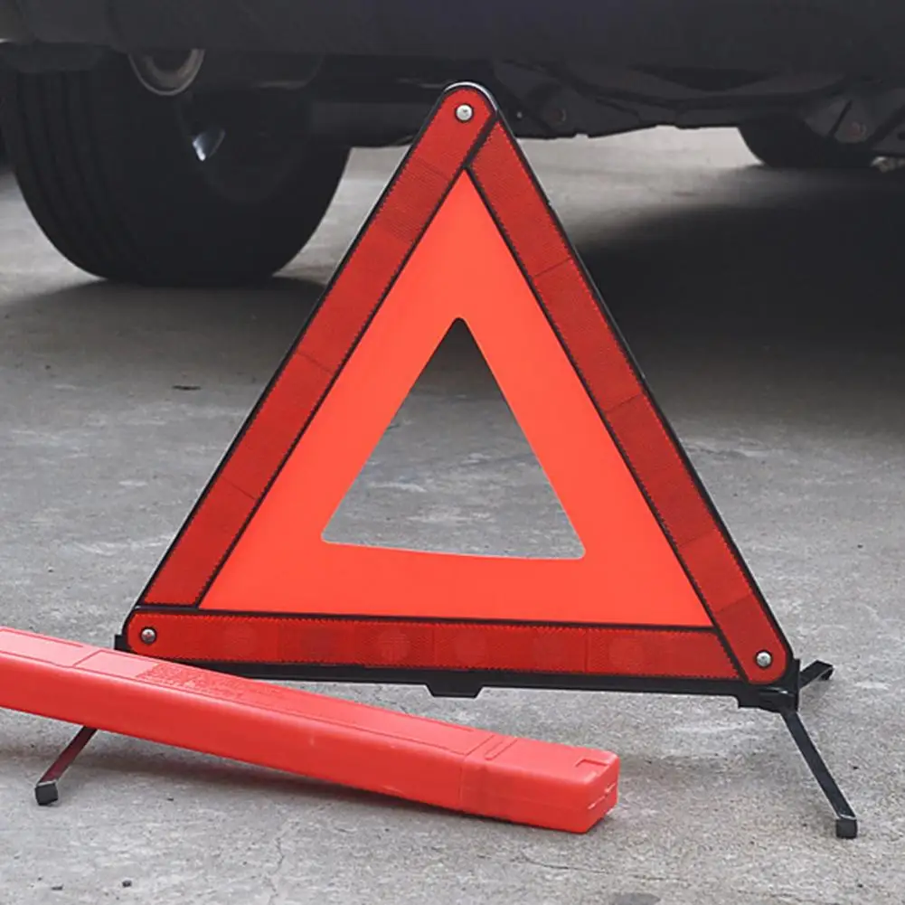 ABS for Parking Sturdy Emergency Reflector Triangle Safe Folding Warning Sign with Rubber Foot Parking Safety Sign Car Warning w