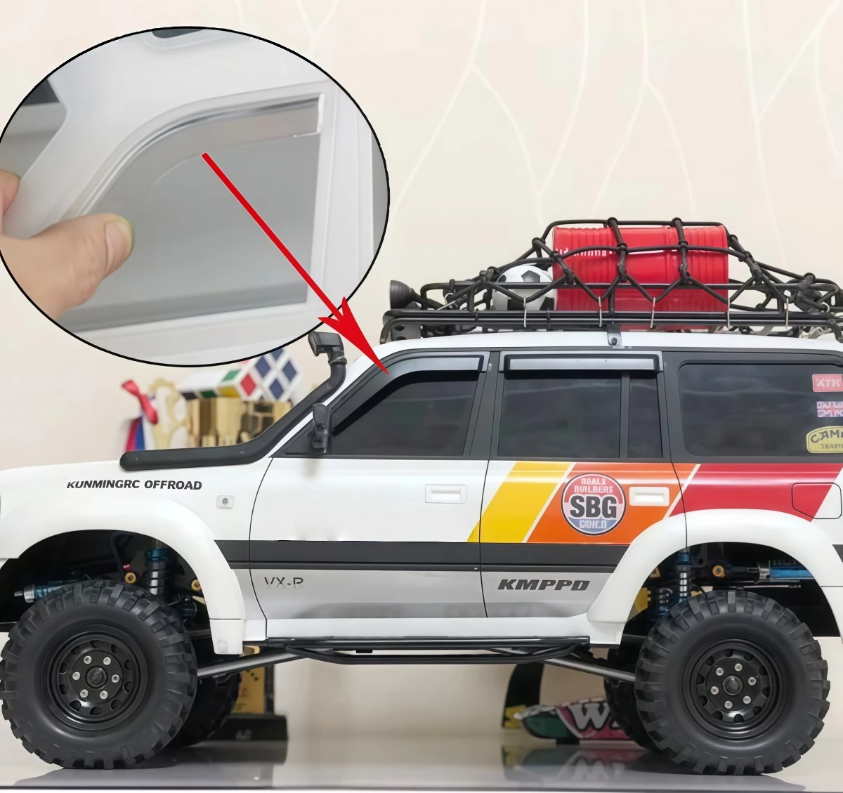 RCRUN Window Visor Rain Guard For 1/10 LC80 Land Cruiser RC Crawler Hard Body, 4Pcs Scale Simulation Rain Shield Upgrade Parts