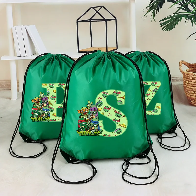 

Сумка на шнурке Teenage Mutant Ninja Turtles для женщин и мужчин, портативная сумка для покупок, сумка для покупок с мультяшным аниме-принтом, большая вместительная сумка, подарки