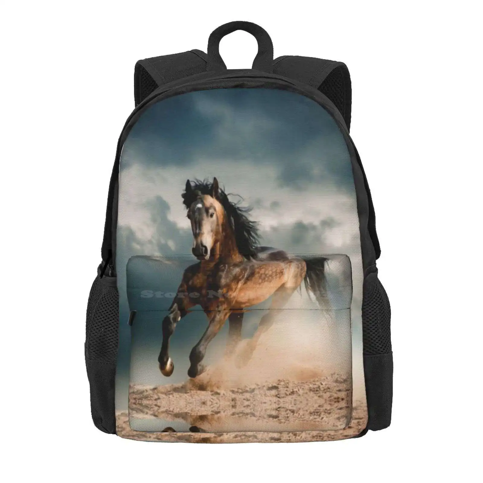 Galloping Horse Hot Sale Schoolbag Backpack Fashion Bags Horses Running Horse Gallopng Horse Stallion Brown Horse Wild Animal