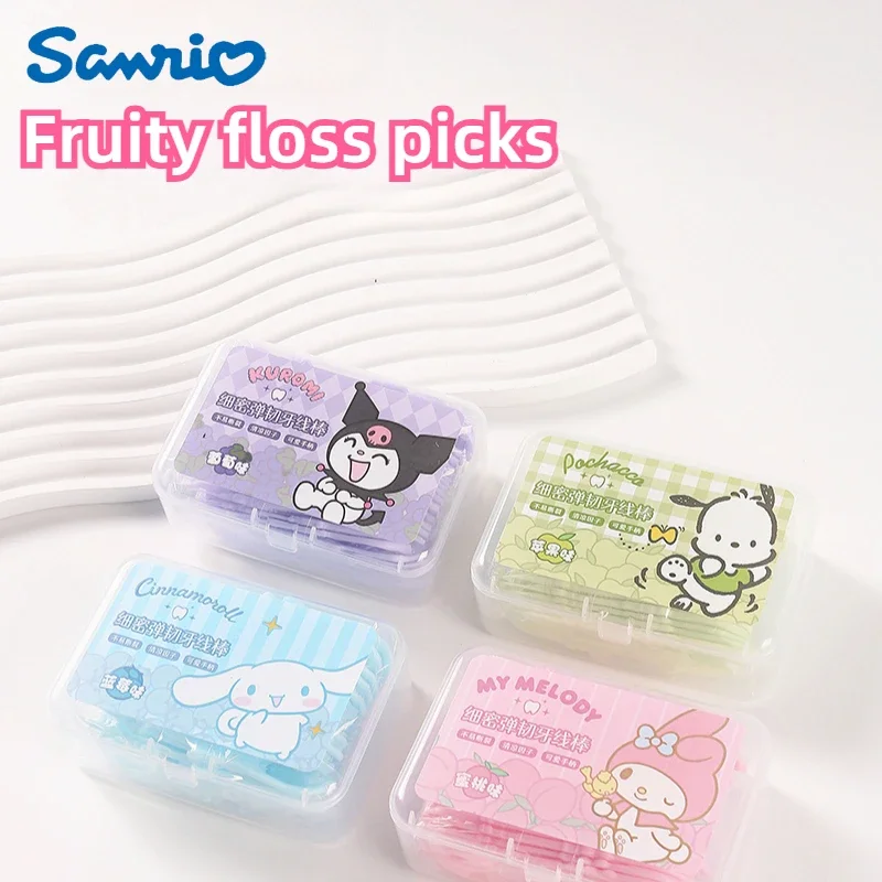 sanrio fruity floss stick disposable portable toothpick household floss stick scented toothpick stick packaging dental floss