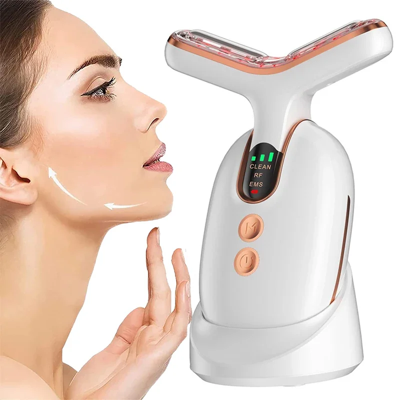 

Face Neck Lifting Device Vibration EMS Facial Massager LED Light Therapy Machine Skin Tighten Wrinkle Remover Skin Care Tools