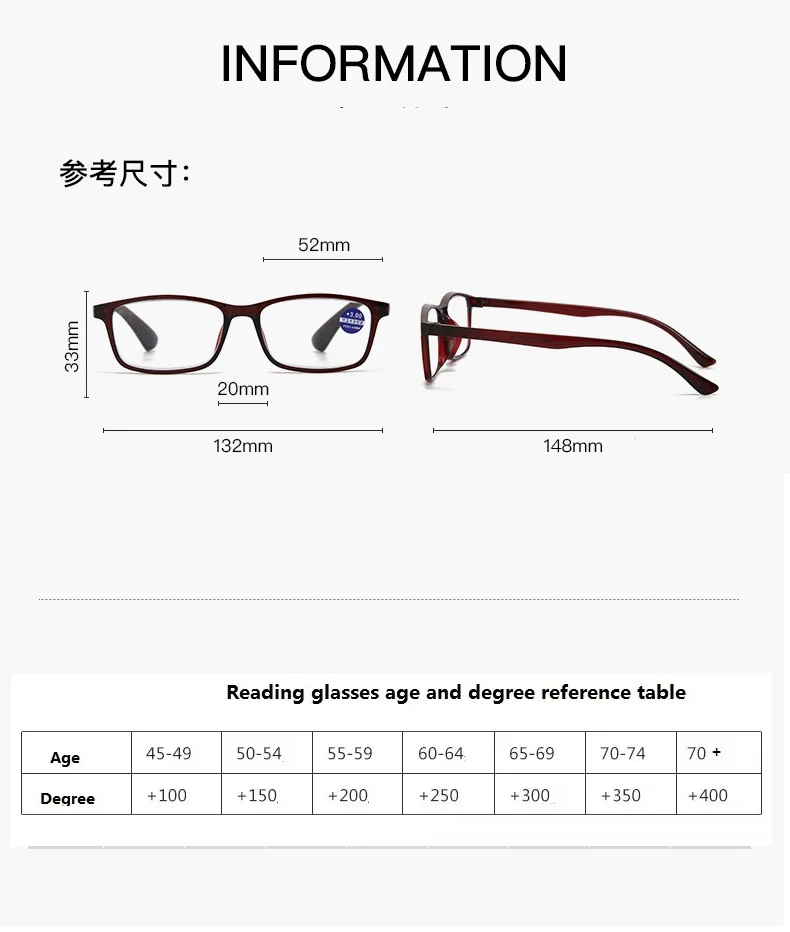 2 قطعة نظارات القراءة الراتنج الجديدة عصرية بسيطة ومتعددة الاستخدامات نظارات القراءة الراتنج للأشخاص في منتصف العمر وكبار السن #5
