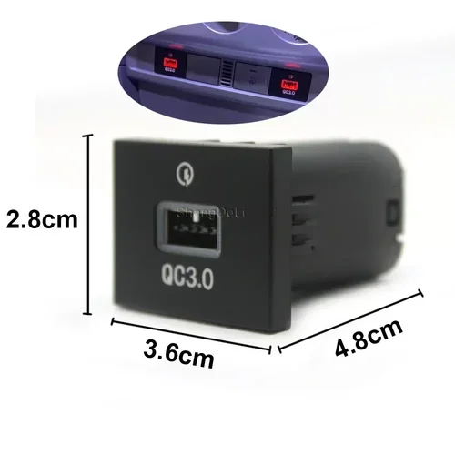 Imagen 2 del producto 12V/24V coche Dual USB QC3.0 tipo C puerto de carga caja de fusibles enchufe adaptador de cargador de teléfono rápido para Ford Focus 2004-2011 Accesorios