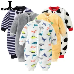 Newborn Baby Spring Winter Clothes Infant Jacket for Girls Jumpsuit for Boys Soft Flannel Bebe Romper Baby Clothes 0-18 Month