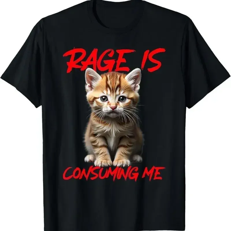 Rage Is Consuming Me Cute Angry Kitten Funny Cat T Shirt