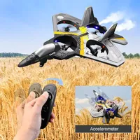 V17 Remote Control 360° Stunt Roll Plane 2.4Ghz Airplanes Helicopter Gravity Sensing RC Distance Drone Cool Light for Adult Kids