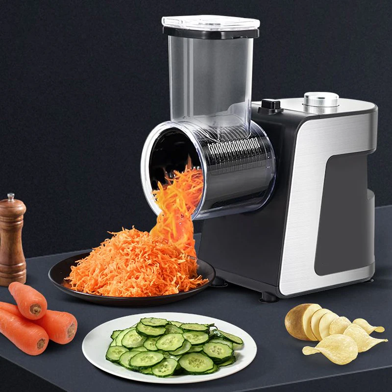 

Electric Vegetable Cutting Machine Multifunctional Commercial Cutter Potato Carrot Shredder Slicer Cheese Grinder