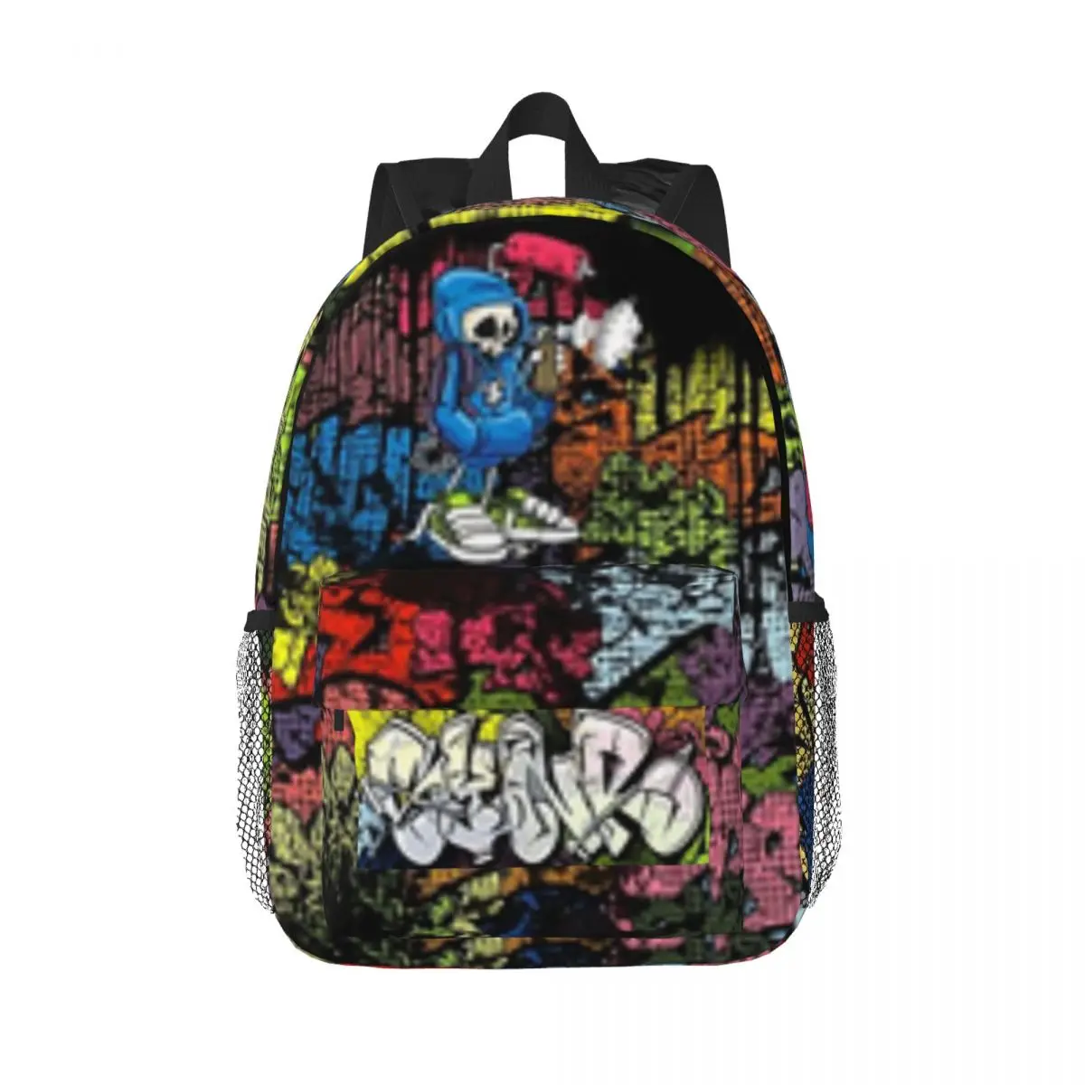 

Synr 70s Retro Comic Graffiti Print Printed Lightweight Casual Schoolbag For School, Outdoor, Shopping, Office 15inch