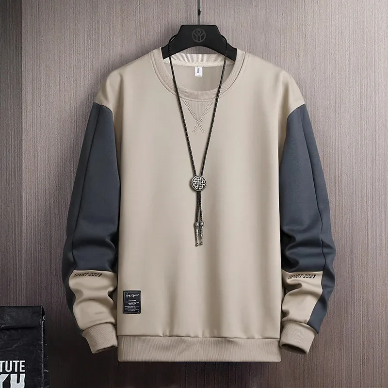 

2025 Men Casual Sweatshirt Hoodie Men Harajuku Streetwear Pullover Male Patchwork Loose O-Neck Fashion Hip Hop Hoodies