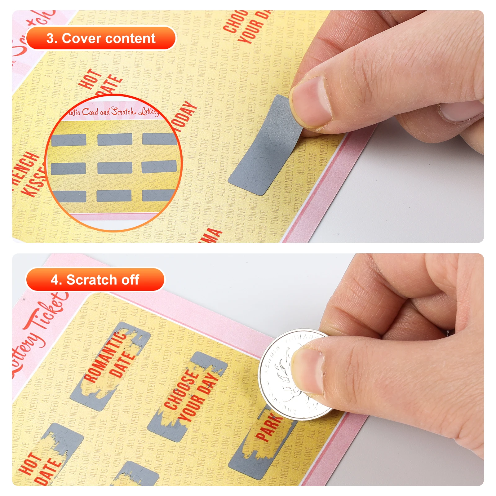 1000PCS 10mm * 50 millimetri Grigio adesivo Scratch off sticker FAI DA TE manuale fatto a mano gratta e vinci