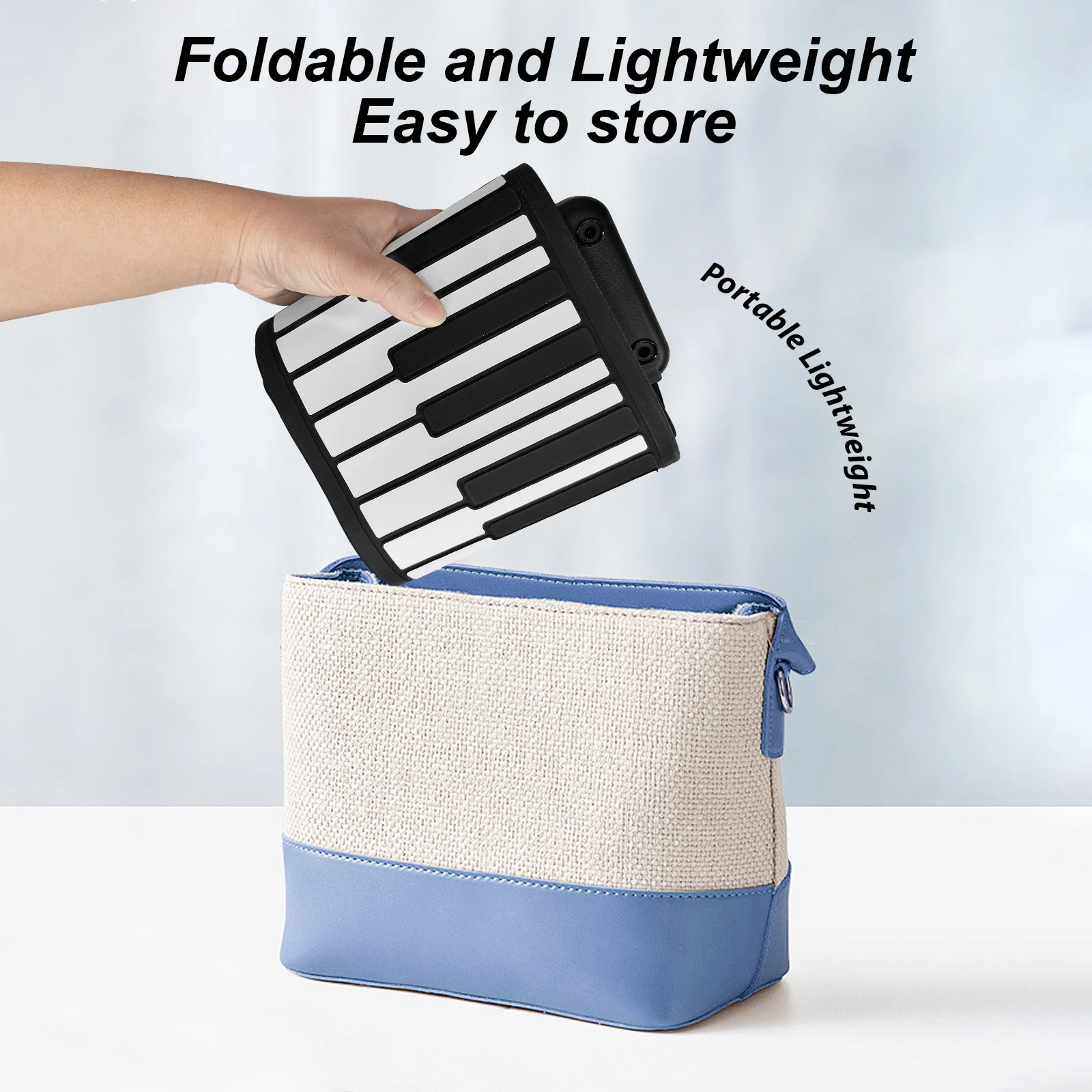 88 Key Portable Piano Handroll Electronic Piano Environmental Silicone Foldable Piano Home Practice Electronic Piano No Speaker