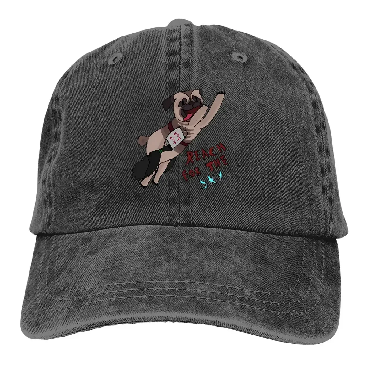 Washed Men's Baseball Cap Flying Rocket Pug Spell Crawler Trucker Snapback Cowboy Caps Dad Hat DnD Game Golf Hats