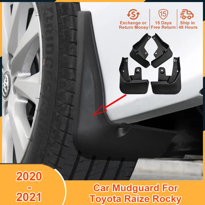 

2020-2021 Car Mudguard for Toyota Raize/Rocky 2020 2021 Accessories Black PVC Mudflaps Mud Flaps Splash Guards Fender Auto Parts