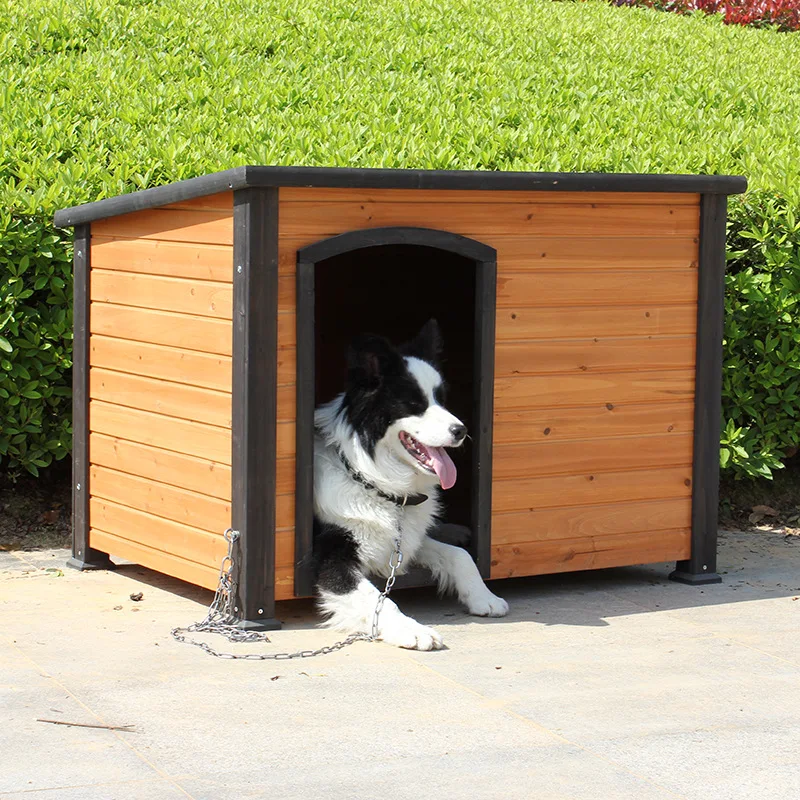 

Customizable outdoor solid wood dog cage kennel Large medium dog kennel Rainproof outdoor courtyard Internet celebrity
