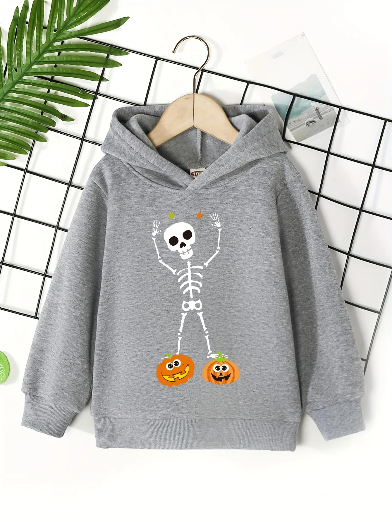 Print  Hoodie for Children Halloween Casual Pullover Long Slept Skeleton Sweatshirt Cartoon  Autumn Winter Boys Outdoor   Trend