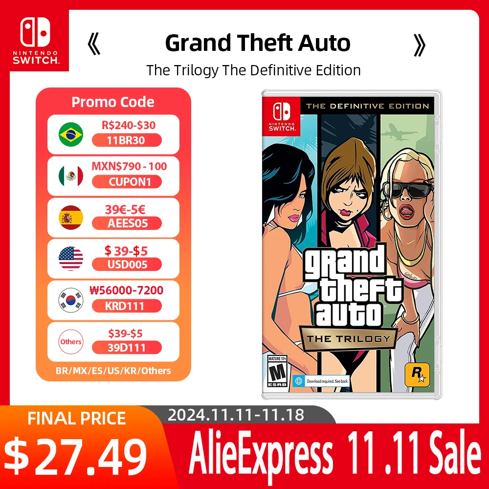 Nintendo Switch Game - Grand Theft Auto The Trilogy, la edición definitiva-para Nintendo Switch OLED Lite