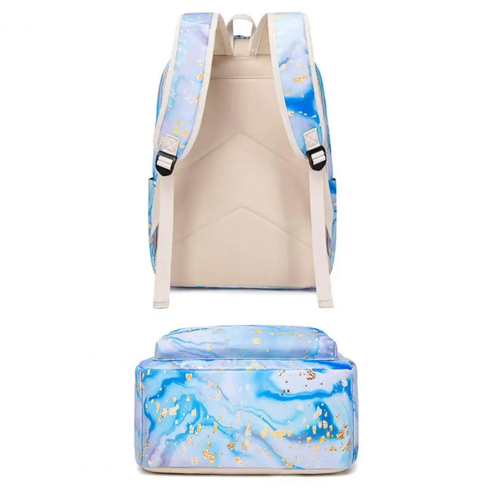 Back-to-school Backpack Set Waterproof School Bag Set with Lunch Bag Pencil Case Adjustable Shoulder Strap Printed Design Zipper