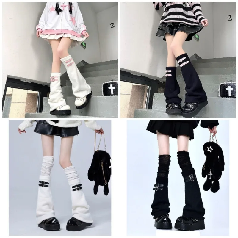 Knitting Leg Warmers Thigh Bands Lolita Gothic Clothes Women Thigh High Socks Y2k Slouch Socks Cosplay
