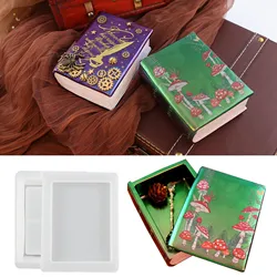 Book Jewelry Box Crystal Resin Drip Mold DIY Notebook Storage Box Mirror Silicone Mold Home Decoration Storage