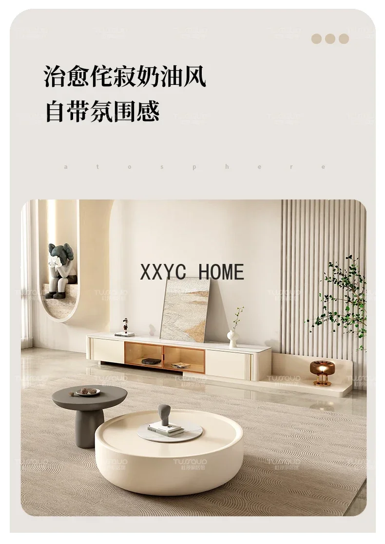 Franse Crème Stijl Salontafel Woonkamer Huis Klein Appartement Licht Luxe Moderne Ontwerper Kleine Tafel