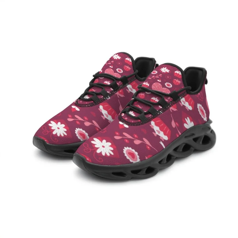 Ladies Men's Casual Sneakers Casual Running Shoes Skateboard shoes Casual Shoes Sweet rose heart print Sports Shoes Suitable for