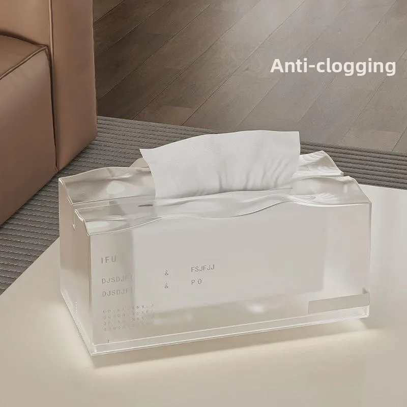 

High-End Desktop Tissue Box Luxury Living Room Coffee Table Spring Support Tissue Storage Box Home Decorative Accories