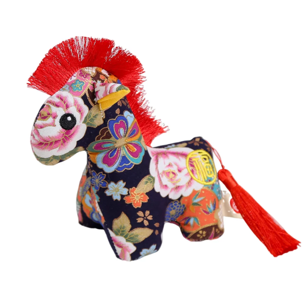 Année culturelle et créative du cheval Sachet broderie Design symbole chanceux cheval du zodiaque chinois mignon pendentif cheval porte-bonheur