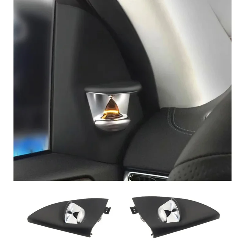 For Mercedes Benz GLE W166 W292 C292 Tweeter Speaker Car Audio Cover Hourglass Door A-pillar Loudspeaker Trim Ambient Light