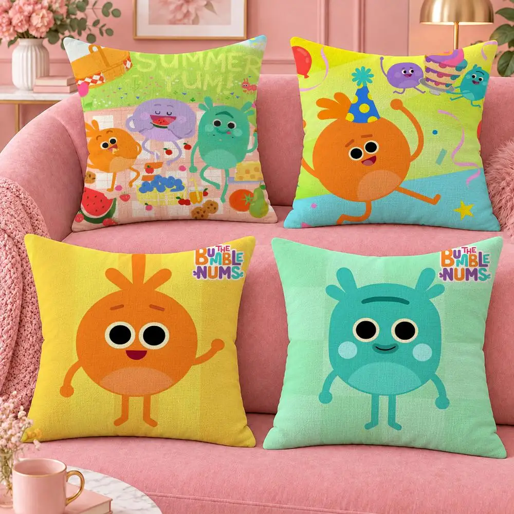 Cartoon Food Fun The Bumble Nums Cushion Cover Cute Cartoon Throw Pillow Cover Soft Plush Cushion Cover Sofa Bedroom Home Decor