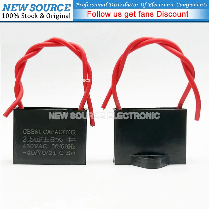 CBB61 Fan Start Capacitor 1uf 1.2uf 1.5uf 1.8UF 2uf 2.5uf 3uf 3.5uf 4uf 4.5uf 5uf 6uf 8uf 10uf Ceiling Fan Range Hood 450V