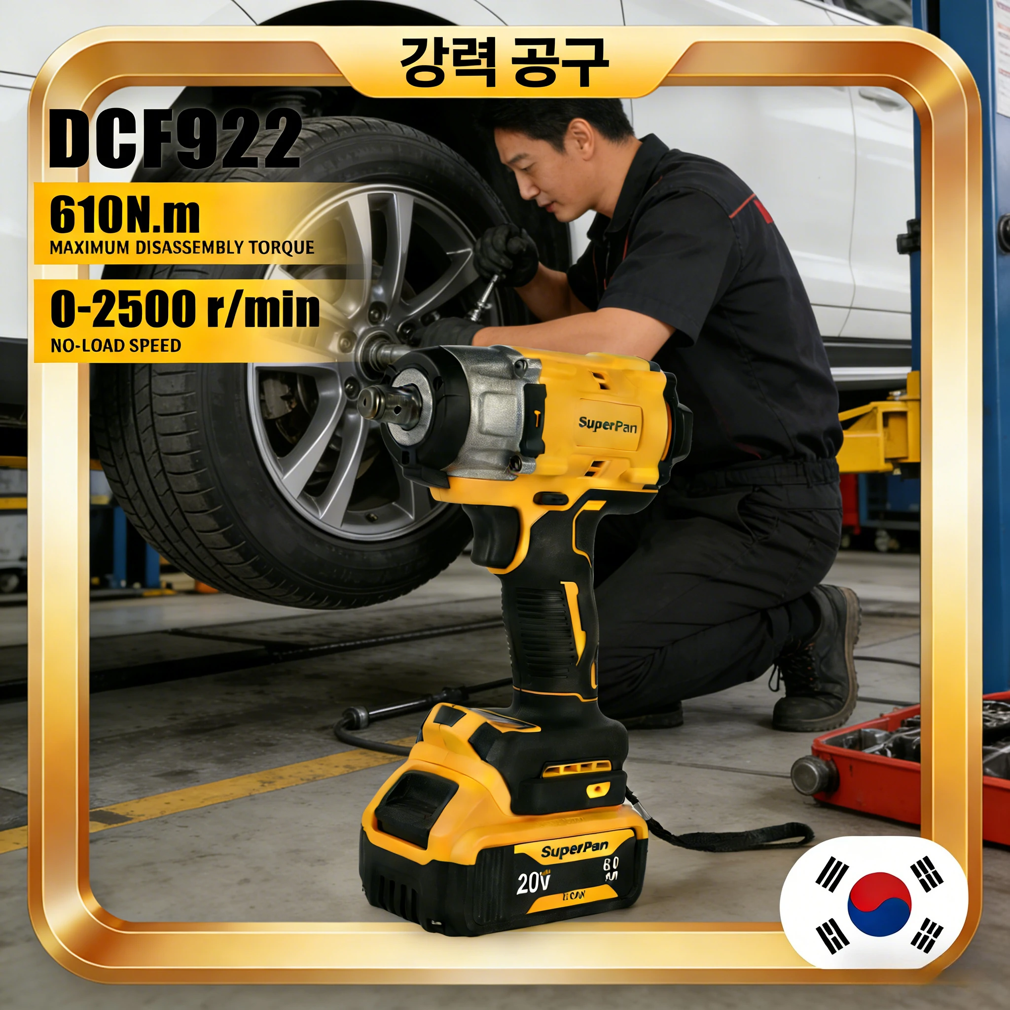 

Профессиональный ударный гайковерт SuperPan для мастерских, 3 режима крутящего момента, быстрая зарядка, 20В, 610Нм, привод 1/2 дюйма, для аккумулятора Dewalt 20В