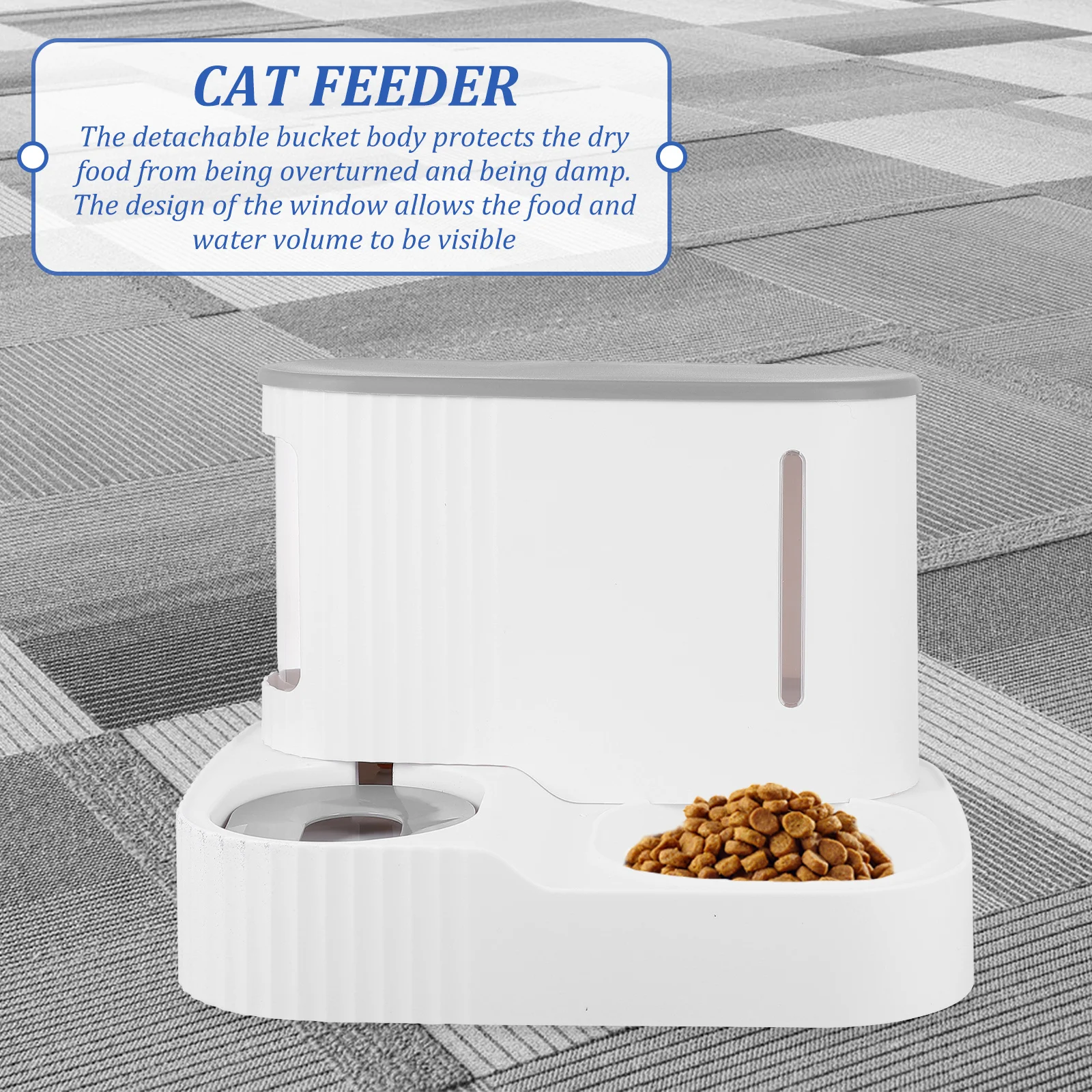 

3L Food 0.85L Water Automatic Feeder For Cat Small Dog Drinking Fountain Bowl Sealed Hips Pet Material Cat Feeder