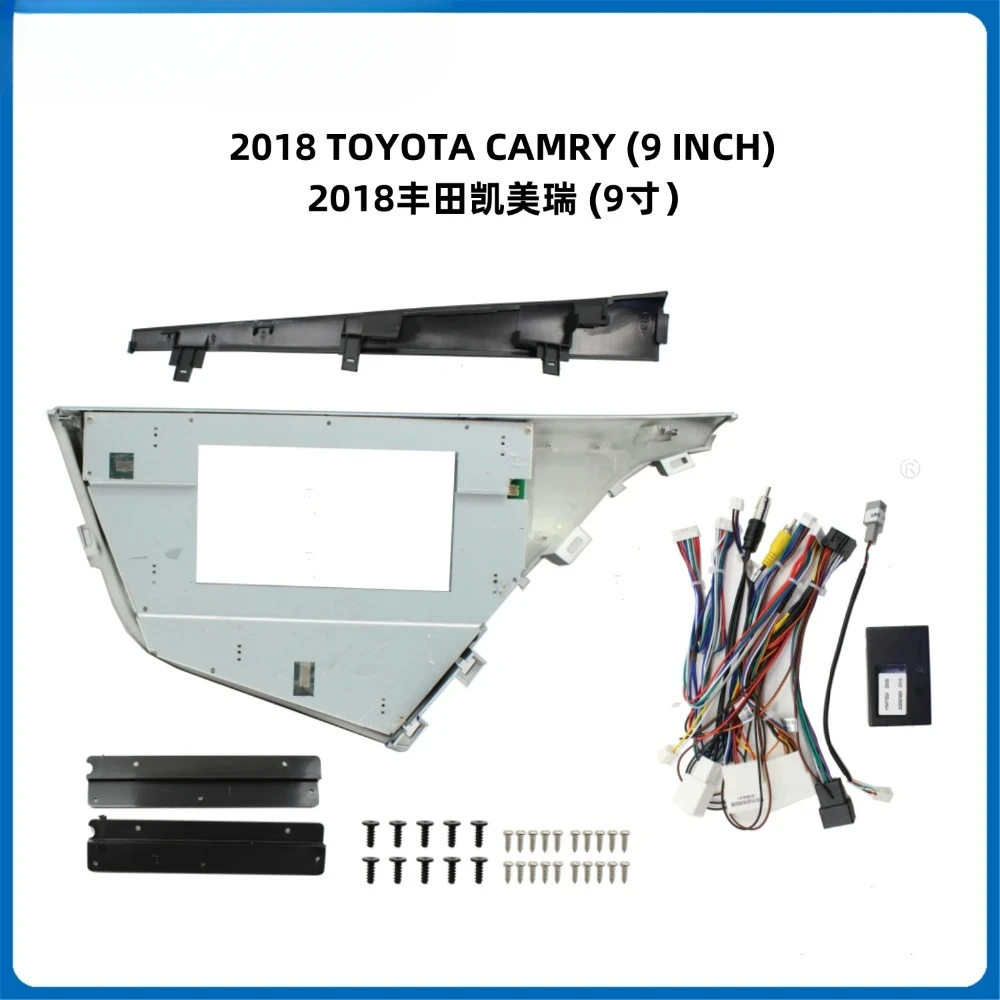 9 inch 2din Car Fascia Radio DVD Panel wire for TOYOTA CAMRY 2018 Dash Install Facia Bezel Adapter Plate Frame