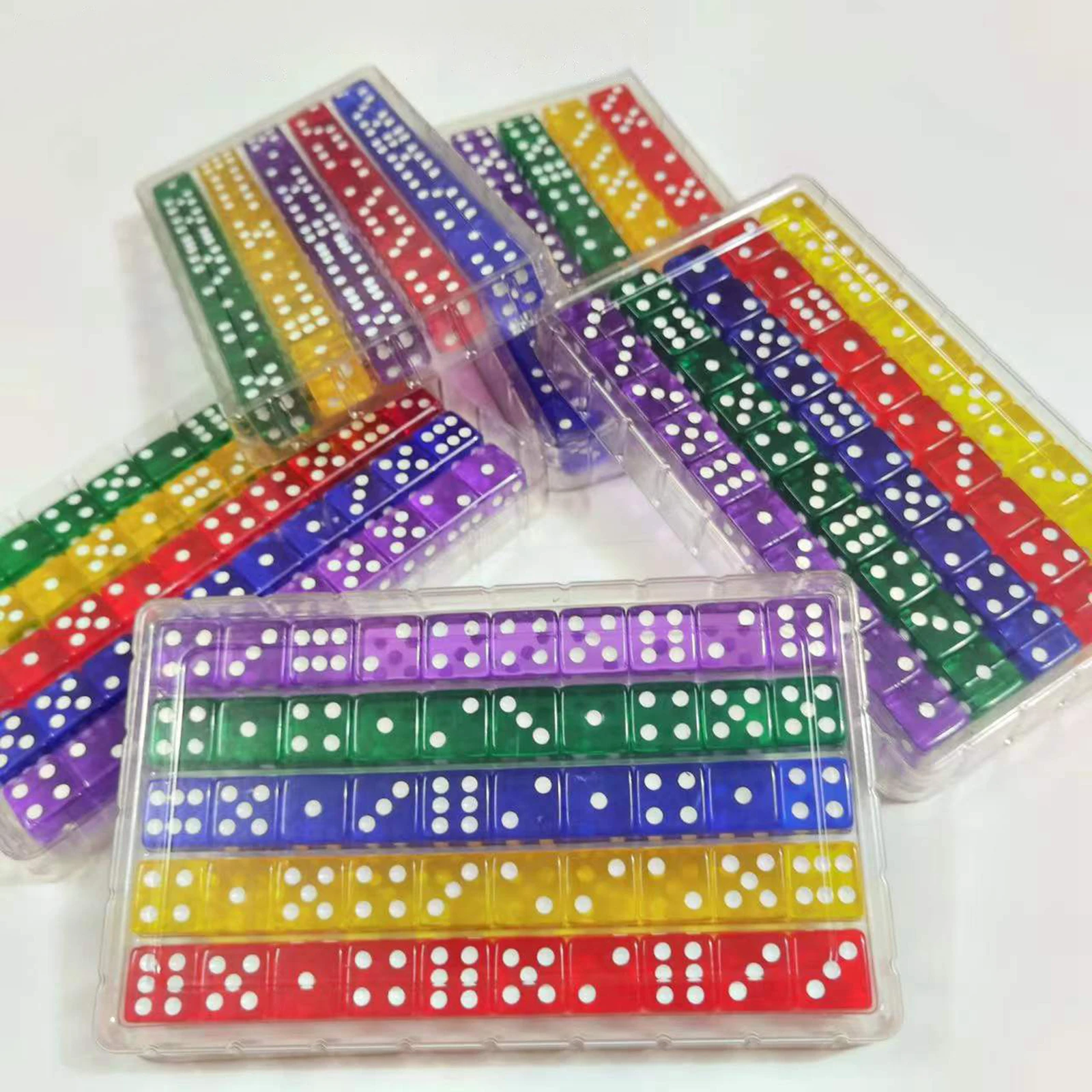 

Акриловые Игральные Кости, 50 шт., 16 мм, с хранением