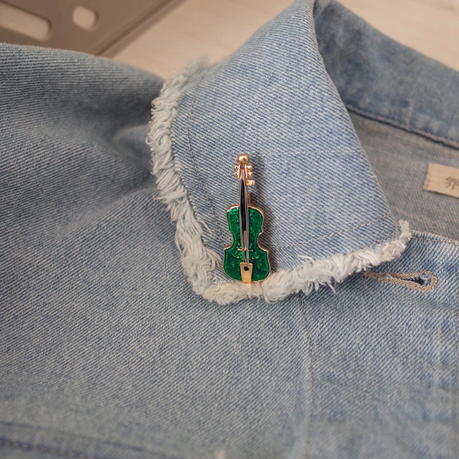 Fashion Musical Instruments  Guitar Violin Cello Piano  for Women Girl Kids Collar Brooch Cap Backpack Suit Pin- - view 4