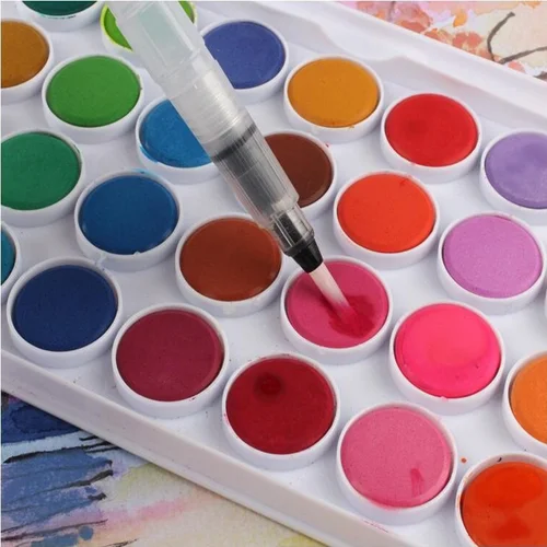 Imagen 2 del producto Lote de 3 unidades de bolígrafo de dibujo de colores recargable, pincel de pintura para estudiantes pintor, bolígrafo de dibujo de caligrafía con soporte para bolígrafo con tanque de agua